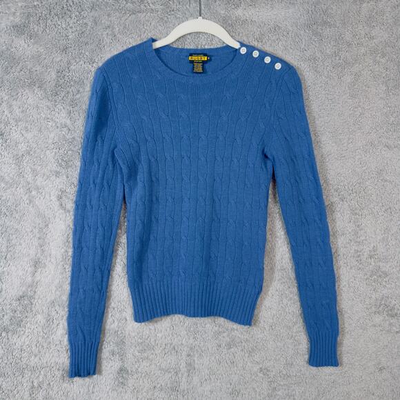 Ralph Lauren Rugby Sweater Womens Cable Knit Wool Rabbit Hair Cashmere VTG Small - Picture 1 of 7
